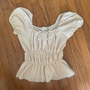 Tan blouse crop